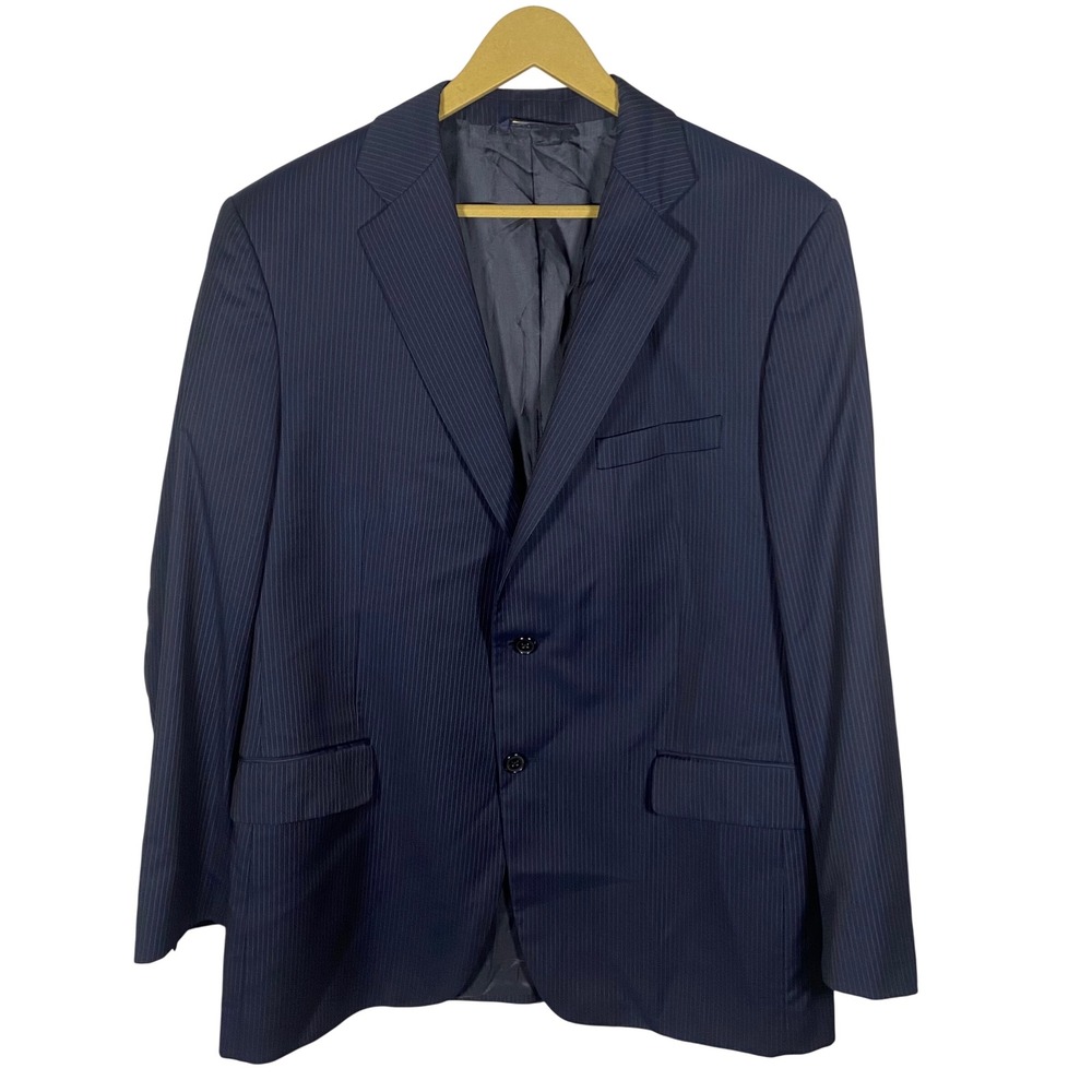 Brooks‎ Brothers 43R 1818 Madison Navy Pinstripe Wool Blazer Suit Jacket Italy